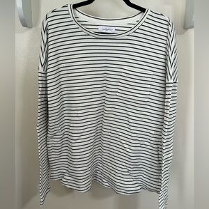 NEW Carly Jean Los Angeles Black & White Striped Long Sleeve top
